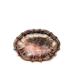International Silverplate Chippendale  6394 Oval Scalloped Plate Dish 7"